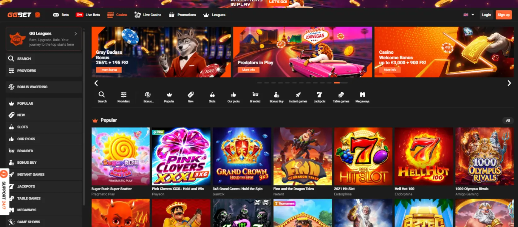 GGBet Casino Screen