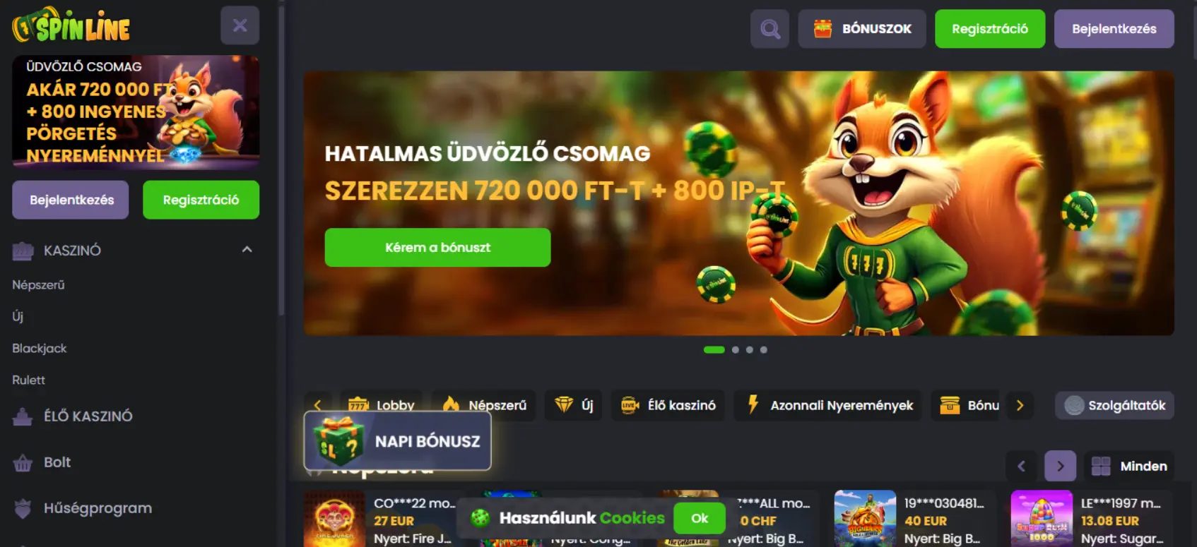 Spinline Casino Screen